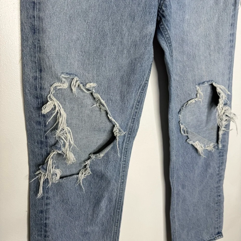 Agolde 90s Relaxed Straight Fit Jeans Light Blue Distressed Jeans Size 4 / 27